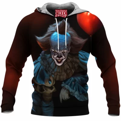 Horror Fleece-Hoodie, Pennywise Fleece-Hoodie