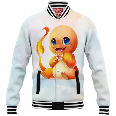 Anime Baseball-Jacket, Charmander Baseball-Jacket, Pokemon Baseball-Jacket