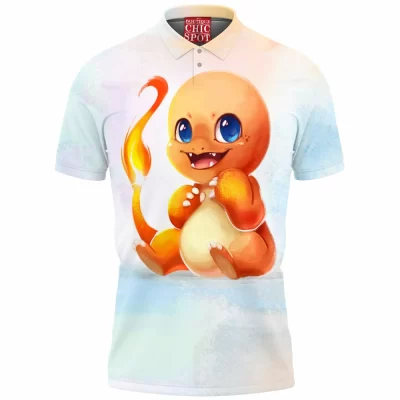 Anime Polo Shirt, Charmander Polo Shirt, Pokemon Polo Shirt