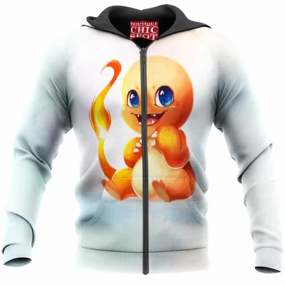 Anime Zip-Hoodie, Charmander Zip-Hoodie, Pokemon Zip-Hoodie