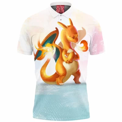 Anime Polo Shirt, Charizard Polo Shirt, Pokemon Polo Shirt