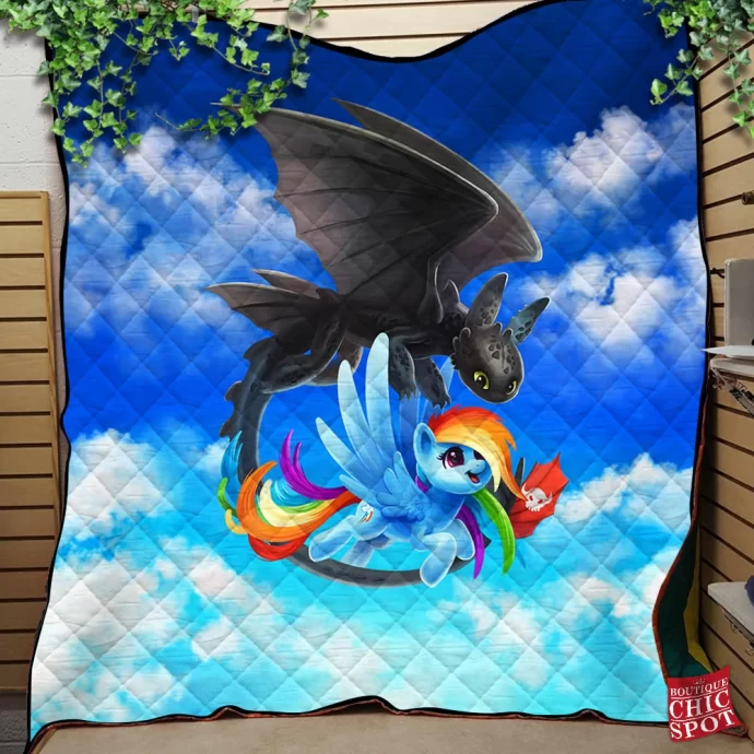 Toothless And Pony Quilt Blanket