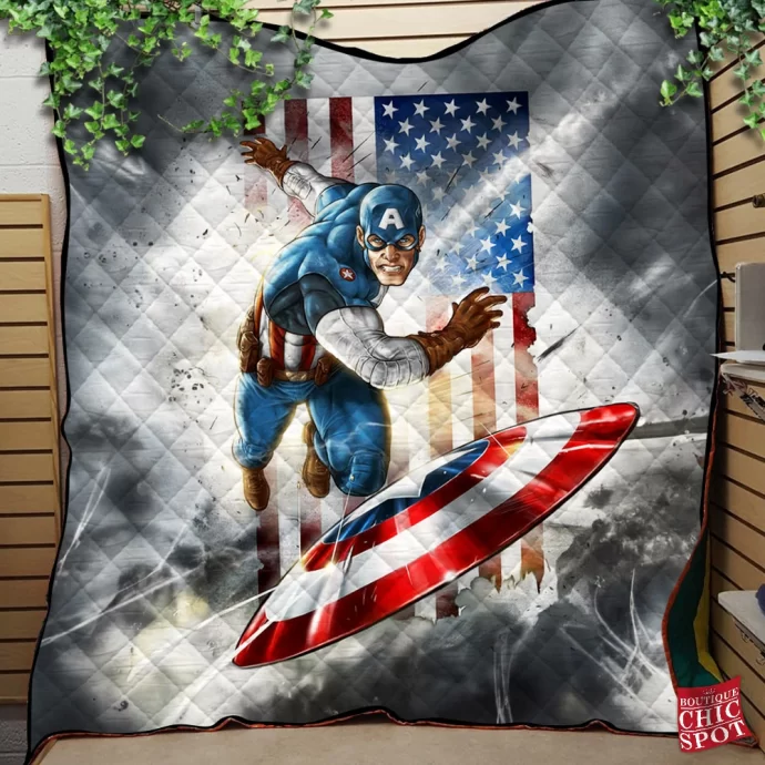 Captain America Quilt Blanket