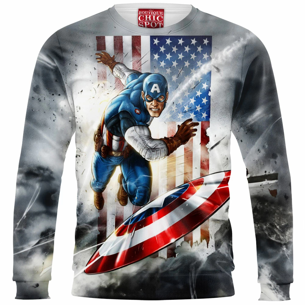 Captain America Zip Sweatshirt, Comic Zip Sweatshirt 1 D HANG Boutique 3860 Sweatshirt