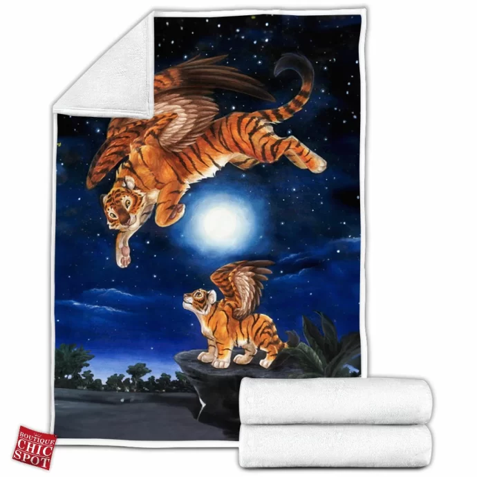 Tiger Fly Fleece Blanket