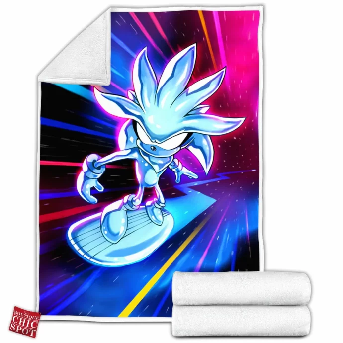 Silver The Surfer Sonic Fleece Blanket