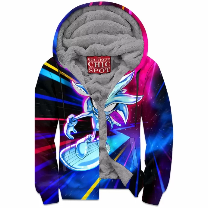 Silver The Surfer Sonic Zip Fleece Hoodie