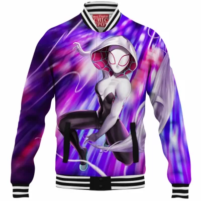 Comic Baseball-Jacket, Spider-Woman Baseball-Jacket, Spider-Gwen Baseball-Jacket