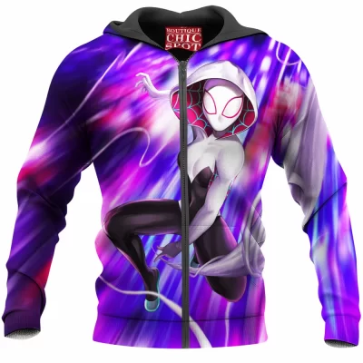 Comic Zip-Hoodie, Spider-Woman Zip-Hoodie, Spider-Gwen Zip-Hoodie