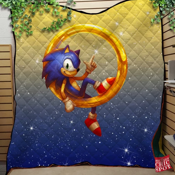 Sonic The Hedgehog Quilt Blanket