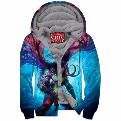 Game Zip-Fleece-Hoodie, Illidan Stormrage Zip-Fleece-Hoodie, Dota Zip-Fleece-Hoodie, Warcraft Zip-Fleece-Hoodie