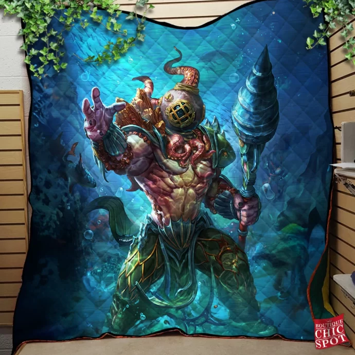 Smite Poseidon Quilt Blanket