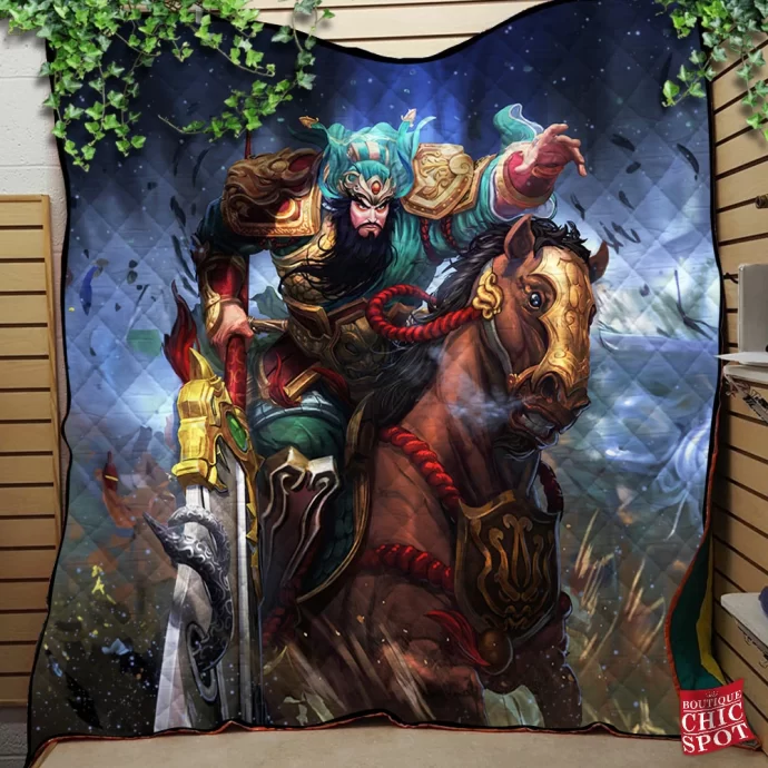 Smite Guan Yu Quilt Blanket