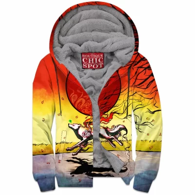 Anime Zip-Fleece-Hoodie, Okami Zip-Fleece-Hoodie