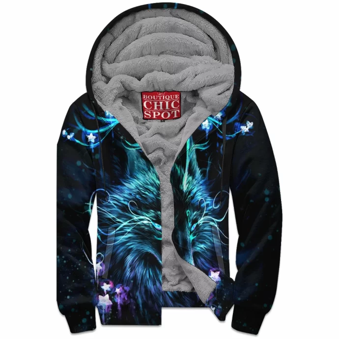 Wolf Zip Fleece Hoodie