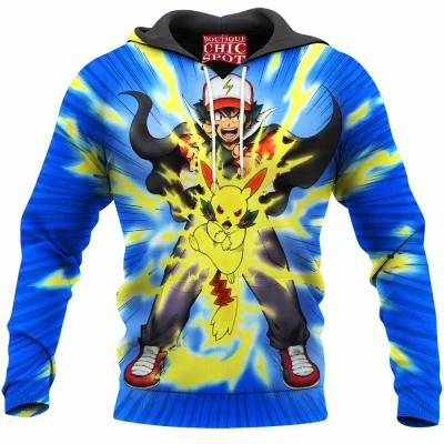 Anime Hoodie, Pikachu Hoodie, Pokemon Hoodie