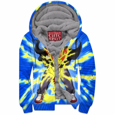 Anime Zip-Fleece-Hoodie, Pikachu Zip-Fleece-Hoodie, Pokemon Zip-Fleece-Hoodie