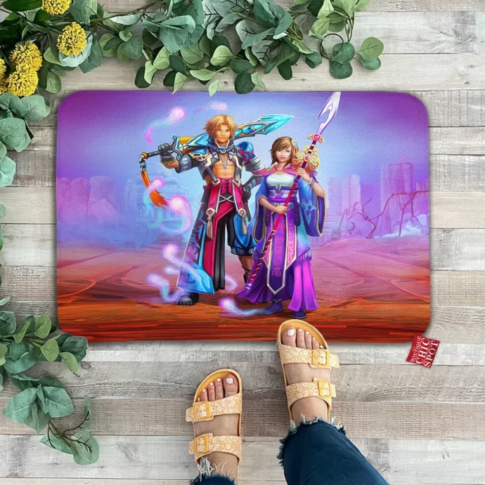 Ffx Tidus And Yuna Doormat