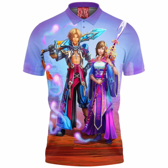 Ffx Tidus And Yuna Polo Shirt