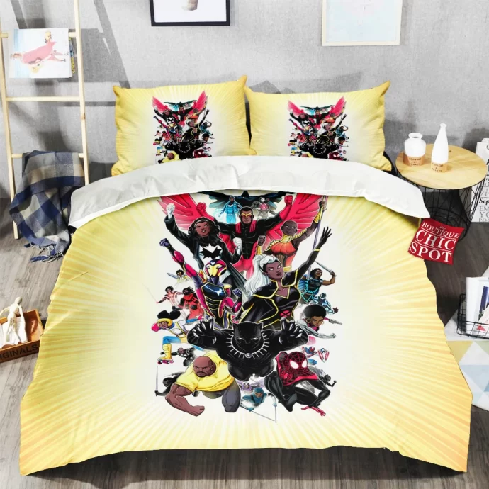 Black Superheroes Of The Marvel Universe Bedding Set