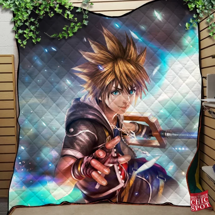 Sora Kingdom Hearts Quilt Blanket