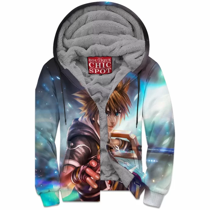 Sora Kingdom Hearts Zip Fleece Hoodie