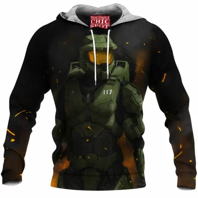 Game Fleece-Hoodie, Halo Fleece-Hoodie, Master Chief Fleece-Hoodie
