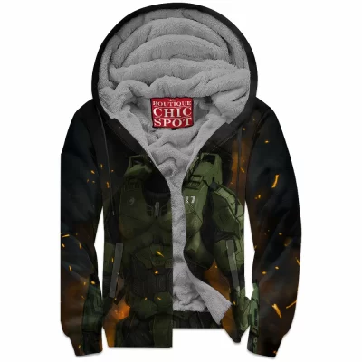 Game Zip-Fleece-Hoodie, Halo Zip-Fleece-Hoodie, Master Chief Zip-Fleece-Hoodie