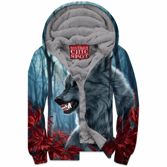 Wolf Zip Fleece Hoodie