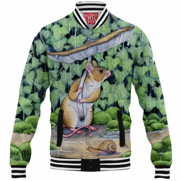 Spring Shower Rat Baseball Jacket