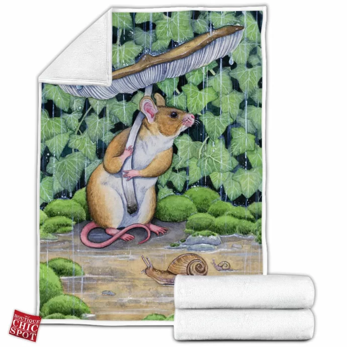 Spring Shower Rat Fleece Blanket