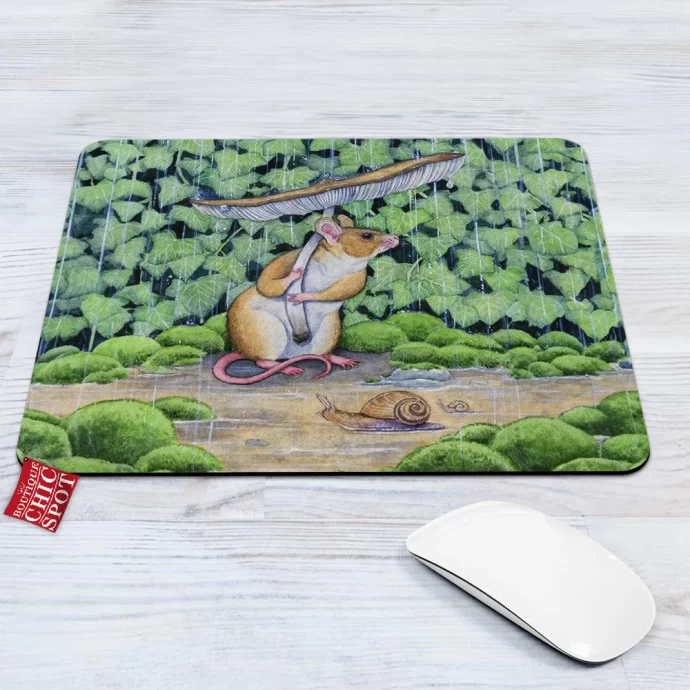 Spring Shower Rat Mouse Pad