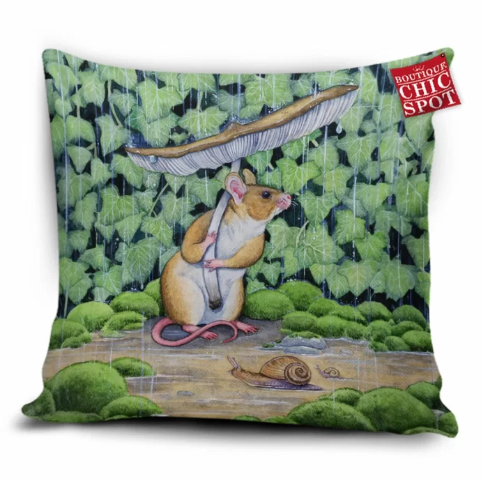 Spring Shower Rat Pillow Cover