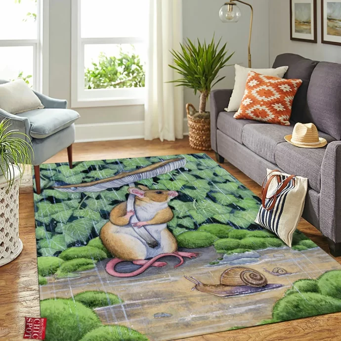 Spring Shower Rat Rectangle Rug