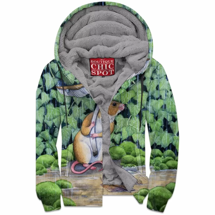 Spring Shower Rat Zip Fleece Hoodie