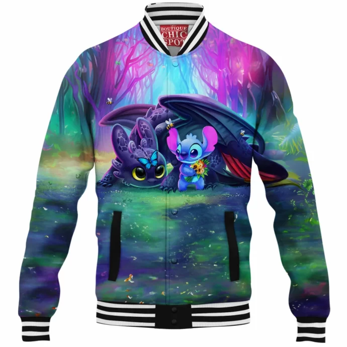 Toothless And Stitch Baseball Jacket