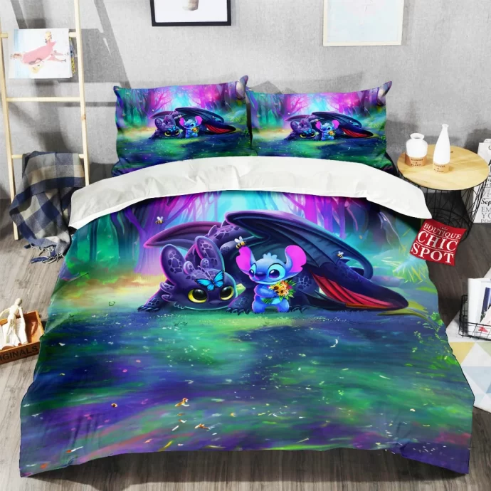 Toothless And Stitch Bedding Set