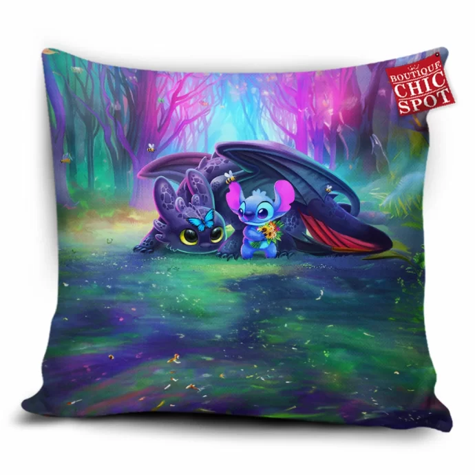 Toothless And Stitch Pillow Cover