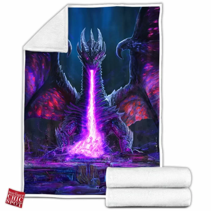 Black Dragon Fleece Blanket