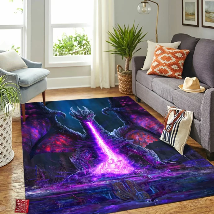 Black Dragon Rectangle Rug