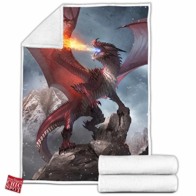 Red Dragon Fleece Blanket