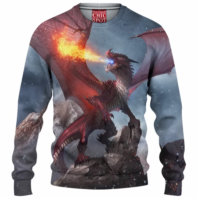 Red Dragon Knitted Sweater