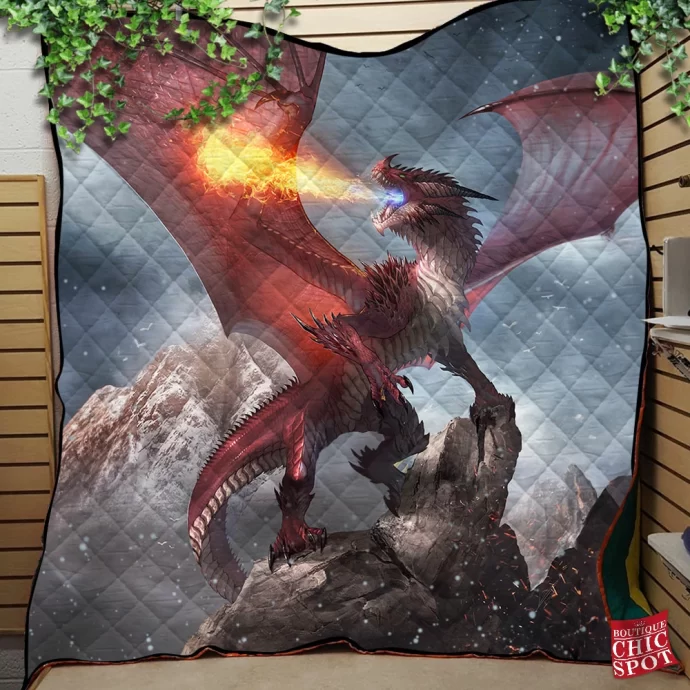 Red Dragon Quilt Blanket