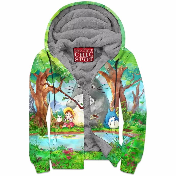 Totoro Zip Fleece Hoodie