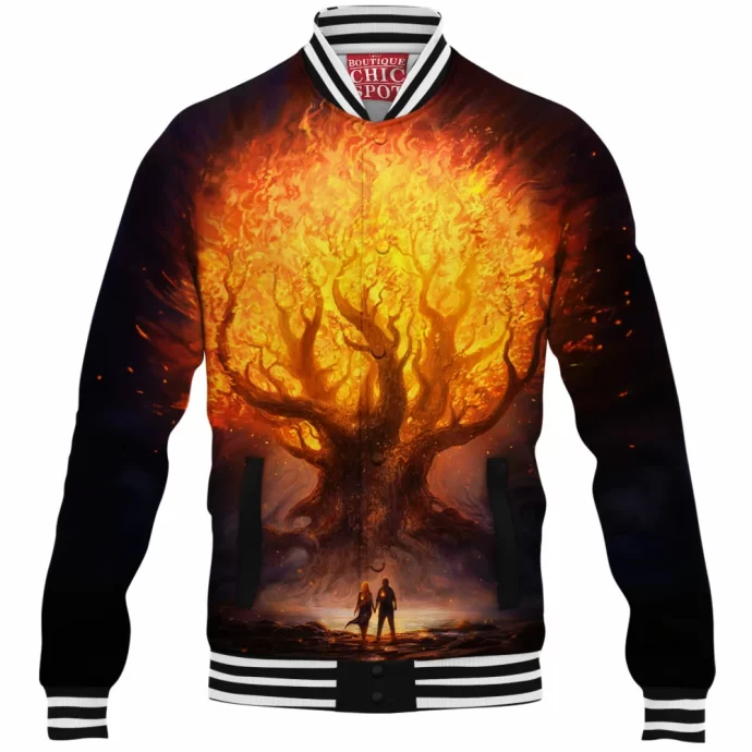 Tree on fire Baseball Jacket