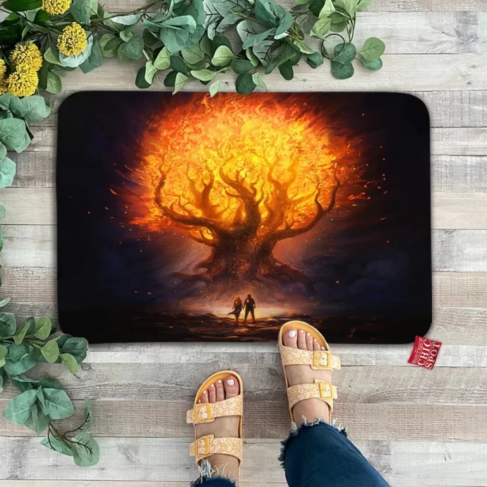 Tree on fire Doormat