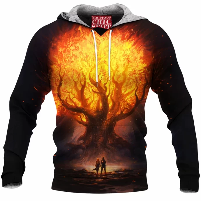 Tree on fire Fleece Hoodie