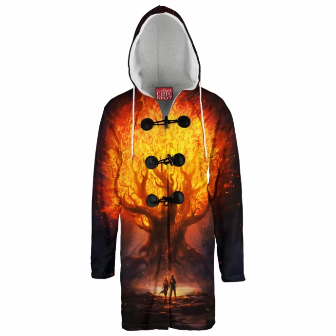 Tree on fire Hooded Cloak Coat