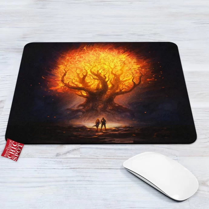 Tree on fire Mouse Pad