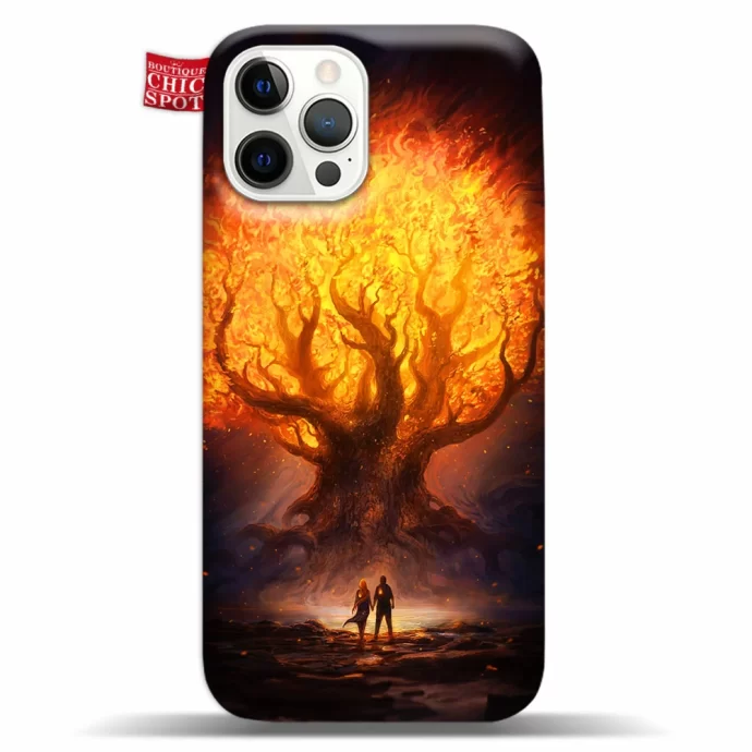 Tree on fire Phone Case Iphone